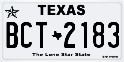 TX license plate BCT2183