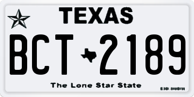 TX license plate BCT2189