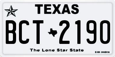 TX license plate BCT2190