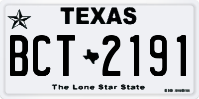 TX license plate BCT2191