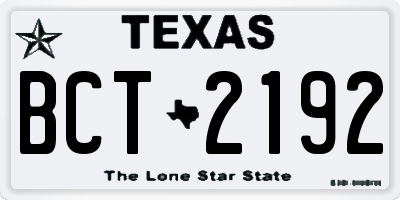 TX license plate BCT2192