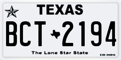 TX license plate BCT2194