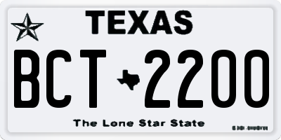 TX license plate BCT2200