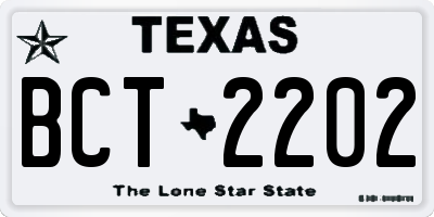 TX license plate BCT2202