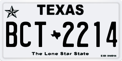 TX license plate BCT2214