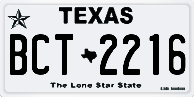 TX license plate BCT2216