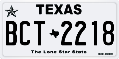 TX license plate BCT2218