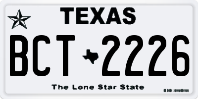 TX license plate BCT2226