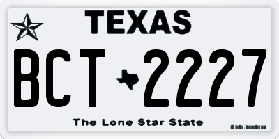 TX license plate BCT2227