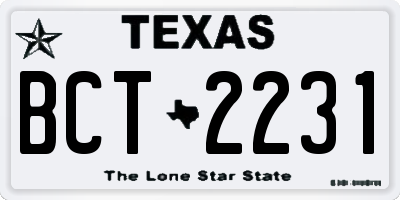 TX license plate BCT2231