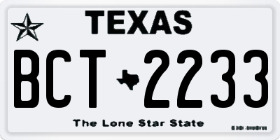 TX license plate BCT2233