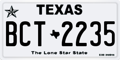 TX license plate BCT2235