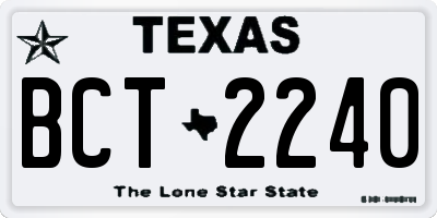 TX license plate BCT2240