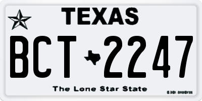 TX license plate BCT2247