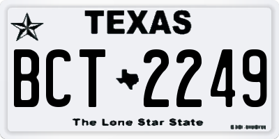 TX license plate BCT2249