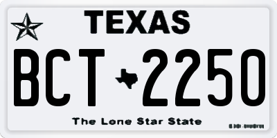 TX license plate BCT2250