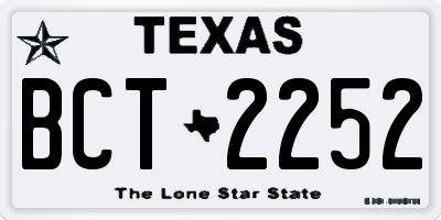 TX license plate BCT2252