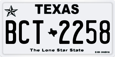 TX license plate BCT2258