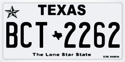 TX license plate BCT2262