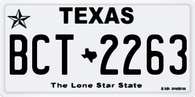 TX license plate BCT2263