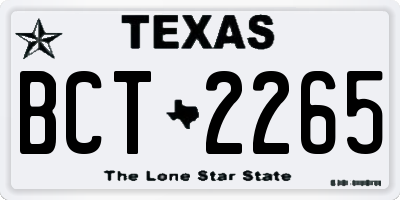 TX license plate BCT2265