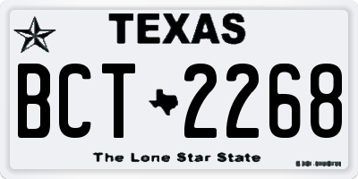 TX license plate BCT2268