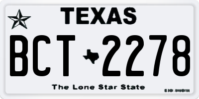 TX license plate BCT2278