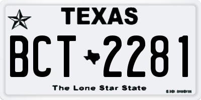TX license plate BCT2281