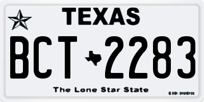 TX license plate BCT2283