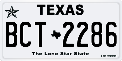 TX license plate BCT2286