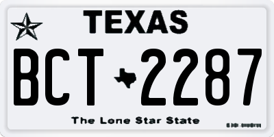 TX license plate BCT2287