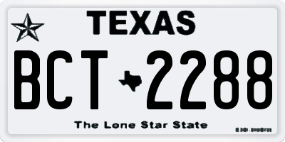TX license plate BCT2288