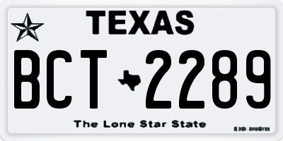 TX license plate BCT2289