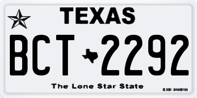 TX license plate BCT2292