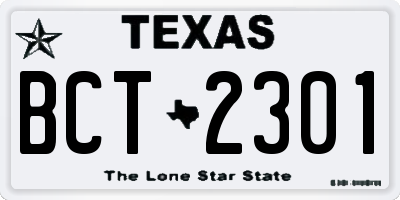 TX license plate BCT2301