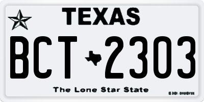 TX license plate BCT2303