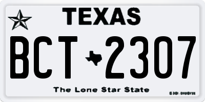 TX license plate BCT2307
