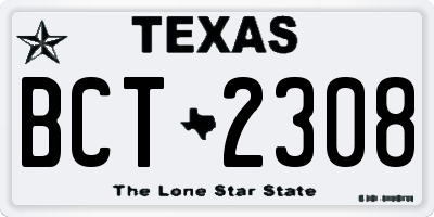 TX license plate BCT2308