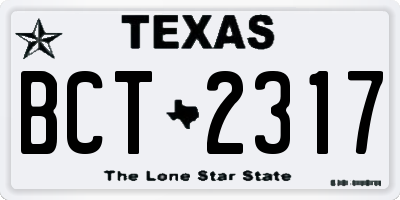 TX license plate BCT2317