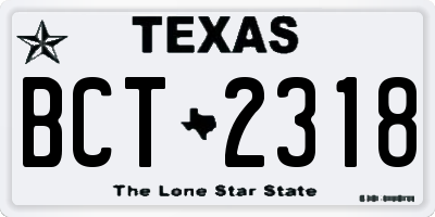 TX license plate BCT2318