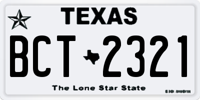 TX license plate BCT2321