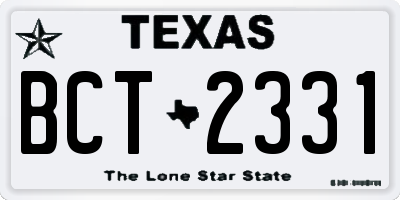 TX license plate BCT2331
