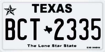 TX license plate BCT2335