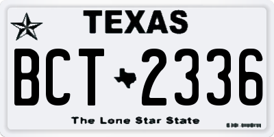 TX license plate BCT2336