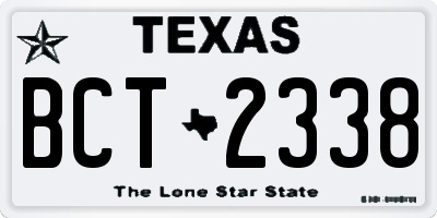TX license plate BCT2338