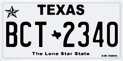 TX license plate BCT2340
