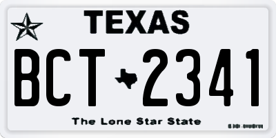 TX license plate BCT2341