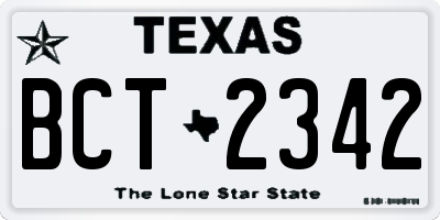 TX license plate BCT2342