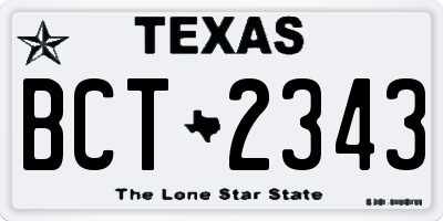 TX license plate BCT2343