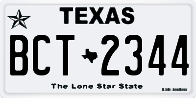 TX license plate BCT2344